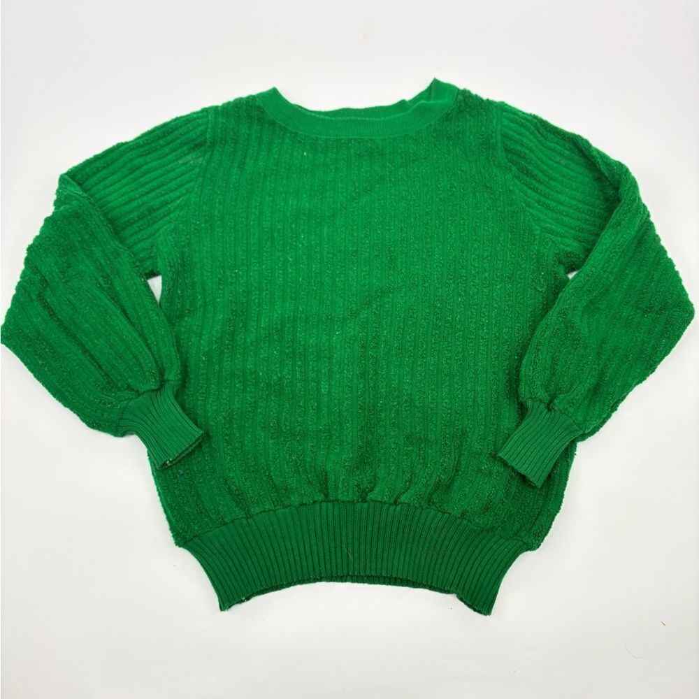 Vintage terry cloth feel Green Women's Sweater